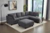 Picture of LIBERTY PREMIUM Chenille Fabric Sectional Sofa with Storage Ottoman (Dark Grey)