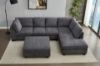 Picture of LIBERTY PREMIUM Chenille Fabric Sectional Sofa with Storage Ottoman (Dark Grey)