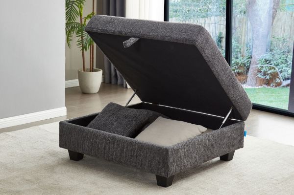 Picture of LIBERTY Premium Chenille Fabric Sectional Sofa (Dark Grey) - Storage Ottoman Only