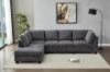 Picture of LIBERTY Premium Chenille Fabric Sectional Sofa (Dark Grey) - Chaise Facing Left