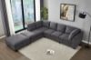 Picture of LIBERTY Premium Chenille Fabric Sectional Sofa (Dark Grey) - Chaise Facing Left with Storage Ottoman