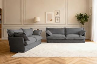 Picture of CAVINAS 3.5/2.5/1.5 Seater Fabric Sofa Range (Dark Grey) - 3.5+2.5 Sofa Set