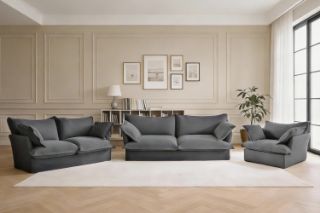 Picture of CAVINAS 3.5/2.5/1.5 Seater Fabric Sofa Range (Dark Grey) - 3.5+2.5+1.5 Sofa Set