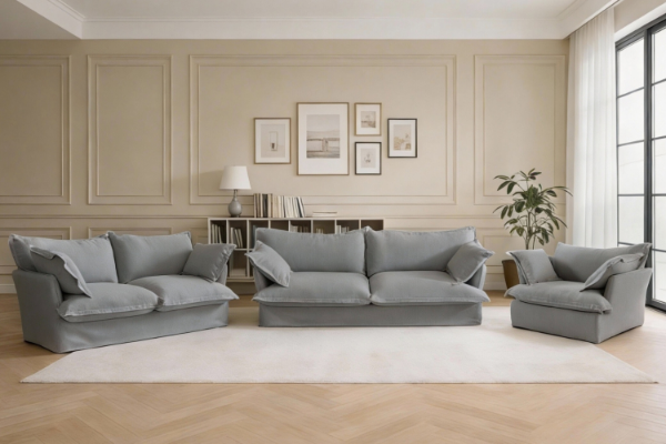 Picture of CAVINAS 3.5/2.5/1.5 Seater Fabric Sofa Range with Removable and Washable Covers (Grey)