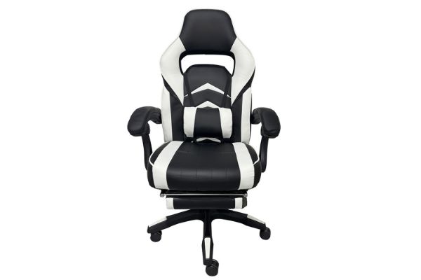 Picture of MOXIE 360° Swivel Adjustable Height Gaming Recliner Chair  (White & Black)