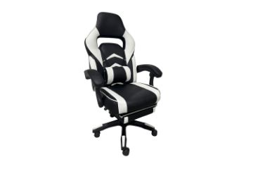 Picture of MOXIE 360° Swivel Adjustable Height Gaming Recliner Chair  (White & Black)