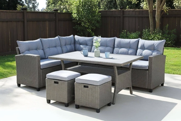 Picture of ALBANY Sectional Outdoor Dining Wicker Sofa Set