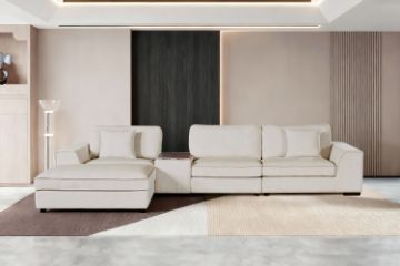 Picture of  [FLOOR MODEL CLEARANCE] MIRANDA Modular Sofa with Ottoman & Console Power & USB Ports - Water Resistant