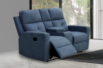 Picture of  [FLOOR MODEL CLEARANCE] WALKER Fabric 2‑Seater Manual Recliner Sofa with Console & Cup Holders