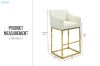 Picture of  [FLOOR MODEL CLEARANCE] HESPER 74 Bar Height Bar Stool  with Arms & Golden Finish Base (White)