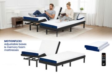 Picture of MOTIONFLEXI PRO Electric Adjustable Bed Base with Memory Foam Mattress Set in Long Single/Queen/Split Super King Size
