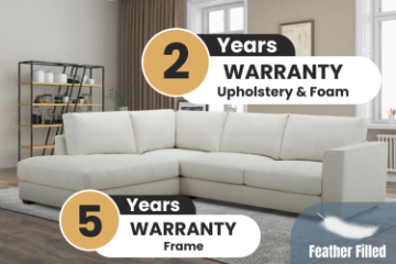 Picture of (FLOOR MODEL CLEARANCE) HEARTLAND Feather Filled Fabric Sectional Sofa - Chaise Facing Right