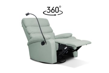 Picture of (FLOOR MODEL CLEARANCE) OLIVIO 360° Swivel Manual Recliner Lounge Chair With Mobile Holder (Light Green) 