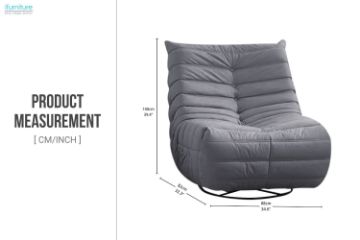 Picture of (FLOOR MODEL CLEARANCE) REPLICA TOGO 360° Swivel Reclining and Rocking Lounge Chair (Grey) 