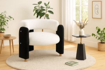 Picture of [FLOOR MODEL CLEARANCE] ADELL Accent Chair (White&Black) 