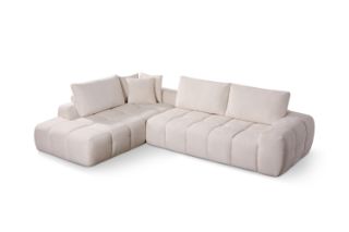 Picture of FABIEN Fabric Sectional Compressed Sofa (Beige) - Chaise Facing Left