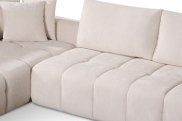 Picture of FABIEN Fabric Sectional Compressed Sofa (Beige) - Chaise Facing Left