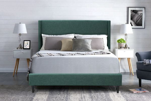 Picture of  [FLOOR MODEL CLEARANCE] POOLE  Double Bed Frame (Green Velvet)