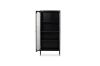 Picture of  [FLOOR MODEL CLEARANCE] STARK Steel Frame 2-Arched Door Accent Glass  Display Cabinet (Black)