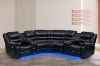 Picture of  [FLOOR MODEL CLEARANCE] MODENA Air Leather Sectional Power Reclining Sofa with LED & Speaker (Black)