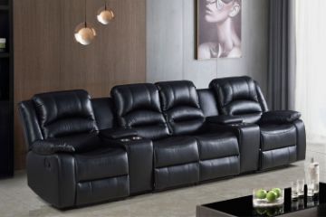 Picture of  [FLOOR MODEL CLEARANCE] DANISH Home Theatre Air Leather Sofa (Black)