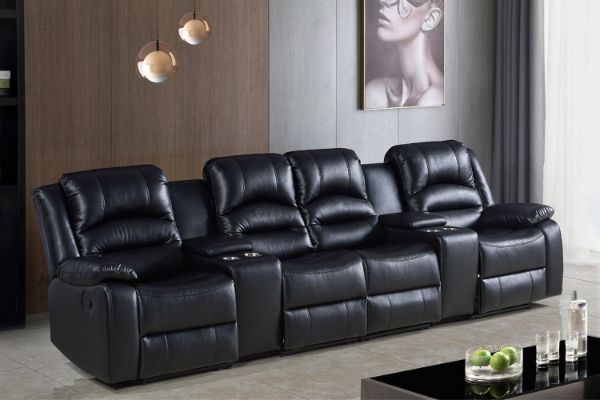 Picture of  [FLOOR MODEL CLEARANCE] DANISH Home Theatre Air Leather Sofa (Black)