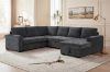Picture of HENRIK U-Shape Tufted Sectional Sofa/Pull-Out Sofa Bed with Storage - Chaise Facing Right