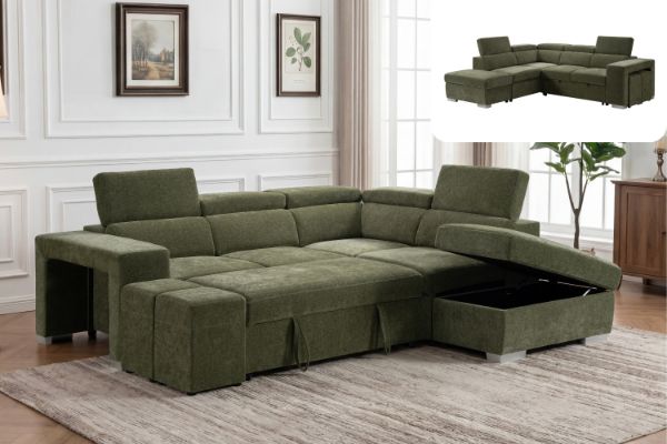 Picture of GOODEN Sectional Sofa/Sofa Bed With Storage Ottoman