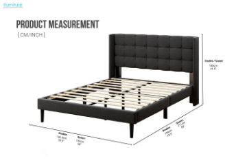 Picture of  [FLOOR MODEL CLEARANCE]  SONOMA Fabric Bed Frame (Dark Grey) in Queen Size