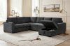 Picture of HENRIK U-Shape Tufted Sectional Sofa/Pull-Out Sofa Bed with Storage - Chaise Facing Right