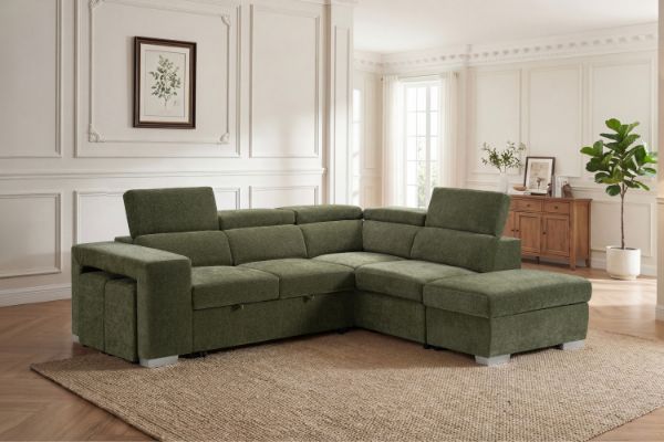 Picture of GOODEN Sectional Sofa/Sofa Bed With Storage Ottoman - Chaise Facing Right