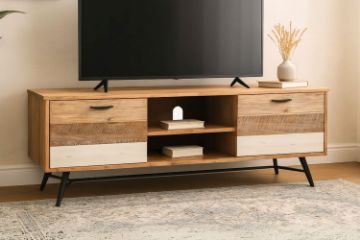 Picture of [FLOOR MODEL CLEARANCE] LEAMAN 1.6M Solid Acacia Wood TV Unit