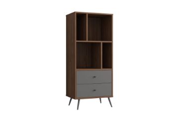 Picture of [FLOOR MODEL CLEARANCE] RIO 138x60cm Bookshelf Solid Lacquer (Real Dark Walnut Veneer)