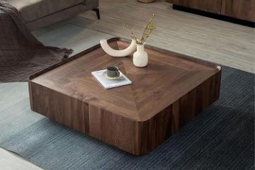 Picture of [FLOOR MODEL CLEARANCE] SKARA Genuine Walnut Veneer Square Coffee Table