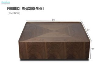 Picture of [FLOOR MODEL CLEARANCE] SKARA Genuine Walnut Veneer Square Coffee Table