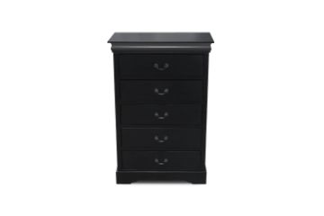 Picture of [FLOOR MODEL CLEARANCE] LOUIS 5-Drawer Hevea Wood Chest with LED  Lighting  (Black)