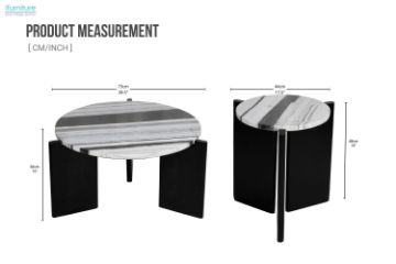 Picture of [FLOOR MODEL CLEARANCE] IVANA Solid Mango Wood Nesting Coffee Table with Marble Top