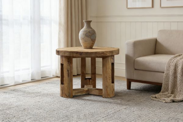 Picture of HOMER D60 Reclaimed Pine Wood Round Coffee Table