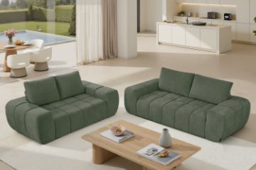 Picture of FABIEN 3/2 Seater Fabric Compressed Sofa Range (Green) - 3+2 Sofa Set