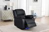 Picture of MARVIN Air Leather Manual Reclining Sofa Range with LED & Console & Wireless Charger (Black)