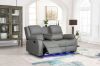 Picture of MARVIN Air Leather Manual Reclining Sofa Range with LED & Console & Wireless Charger (Grey)