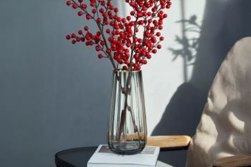 Picture of IRREGULAR Short/Tall Vertical Striped Glass Vase