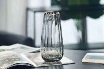 Picture of IRREGULAR Short/Tall Vertical Striped Glass Vase