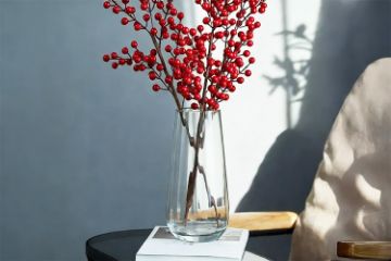 Picture of IRREGULAR Transparent Short/Tall Vertical Striped Glass Vase