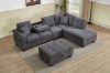 Picture of NEBULA Pro Chenille Fabric Sectional Sofa with Storage Ottoman & Drop-Down Console & USB & Type-C Port (Dark Grey)