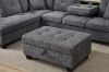 Picture of NEBULA Pro Chenille Fabric Sectional Sofa with Storage Ottoman & Drop-Down Console & USB & Type-C Port (Dark Grey)