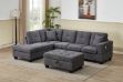 Picture of NEBULA Pro Chenille Fabric Sectional Sofa with Storage Ottoman (Dark Grey) - Chaise Facing Left