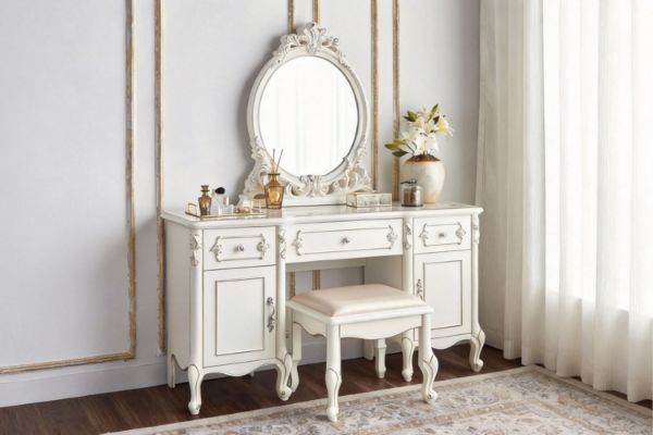 Picture of CHATEAU Dressing Table with Mirror and Dressing Stool