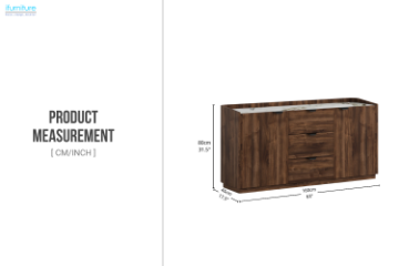 Picture of MERRINA 160 2-Door 3-Drawer Storage Cabinet/Sideboard with Sintered Stone Top