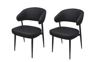 Picture of LORENZA Air Leather  Dining Chair (Black) - 2 Chairs in 1 Carton